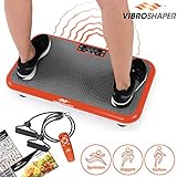 Mediashop VibroShaper – Fitness Vibrationsplatte bringt den Körper in Form – Vibrationstrainer für unterschiedliche Muskelgruppen – inklusive Fitnessbänder (orange/weiß ohne Griff)