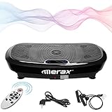 Merax Profi Vibrationsplatte Ganzkörper Trainingsgerät, 5 Trainingsprogramme + 180 Stufen,mit 2x200W Motoren, Bluetooth Musik + Riesige Fläche + Trainingsbä,nder + Fernbedienung
